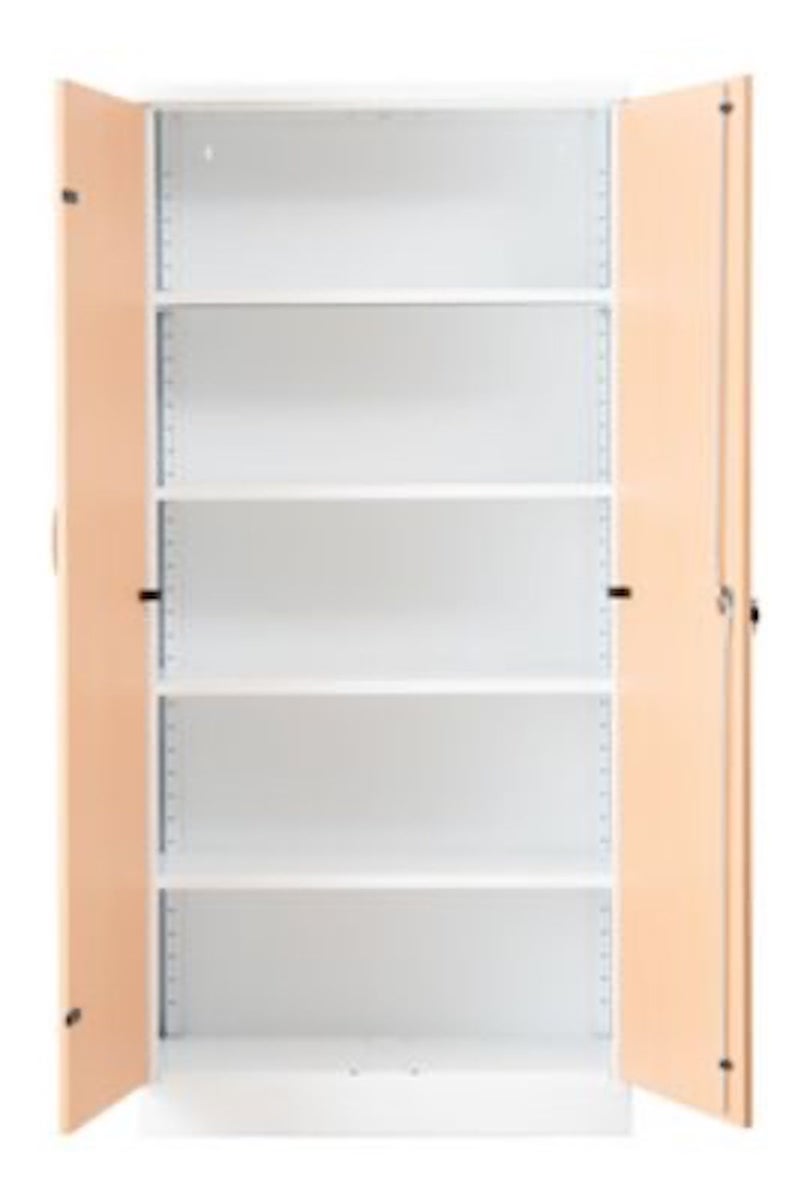 PROREGAL Beetle archiefkast met 4 legplanken, afmetingen (H x B x D): 195 x 92 x 42 cm, wit & beuken