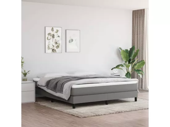 Sommier à lattes de lit Gris foncé 160x200 cm Tissu
