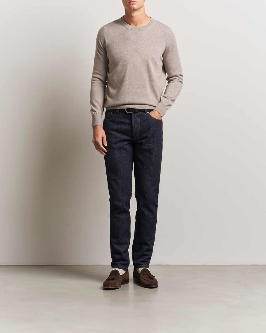 Brunello Cucinelli 2 Ply Cashmere Pullover Beige