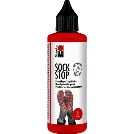 Marabu Sock Stop Rutschfeste, Textilfarbe rot, 90 ml