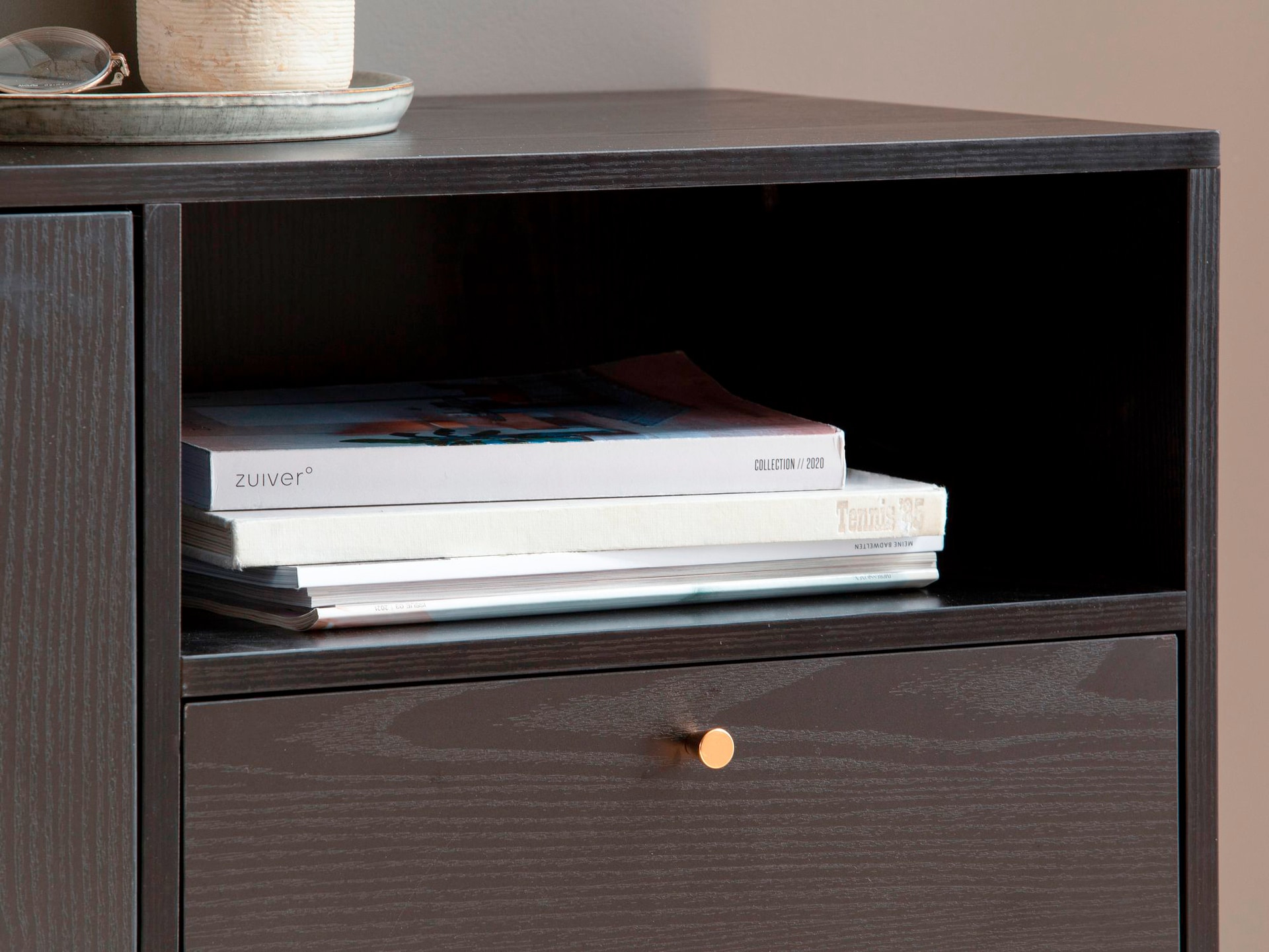 Sideboard 140 x 75 cm schwarz matt