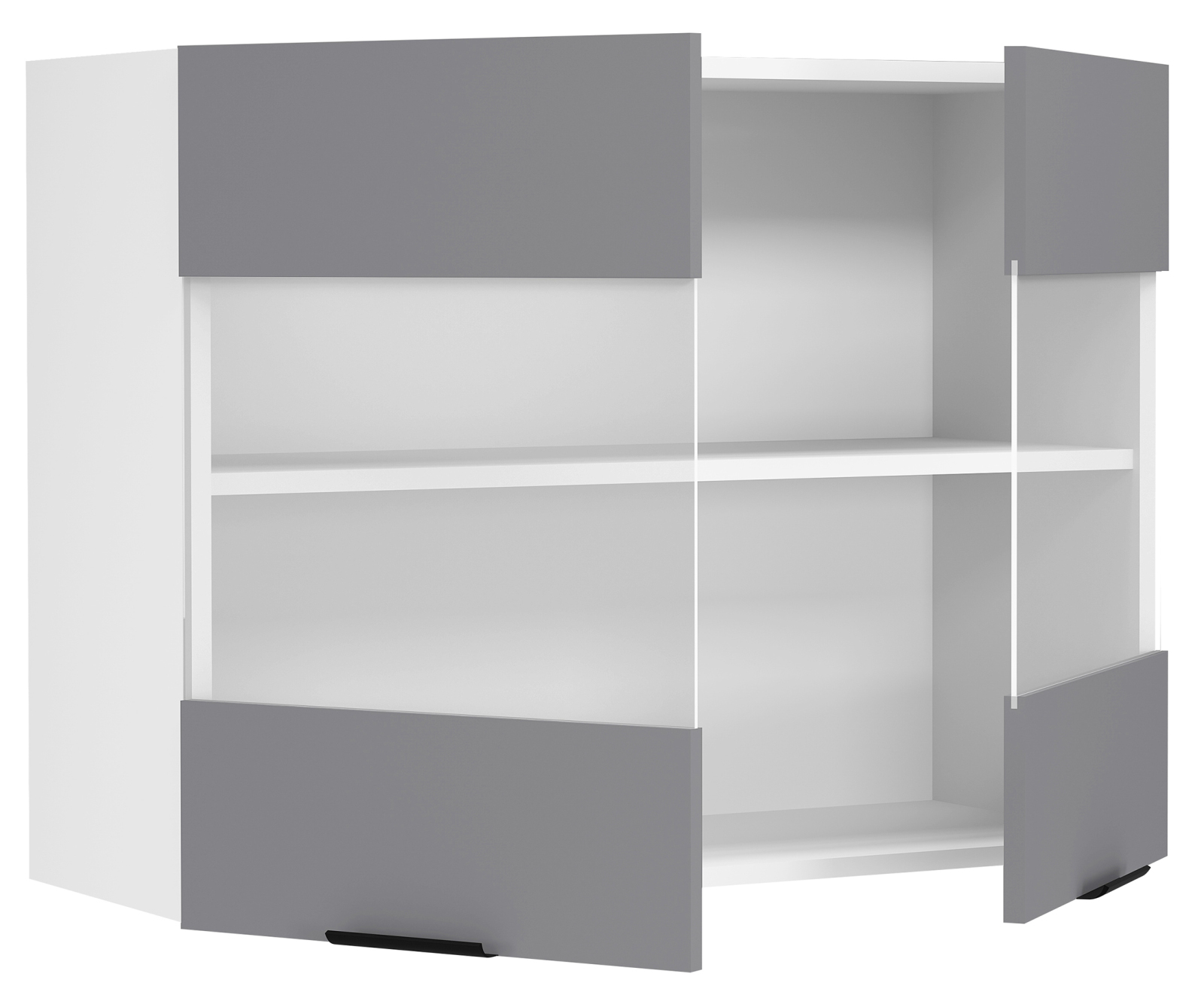 Hängeschrank FASOLA - weiß-anthrazit - mit Glaseinsatz - 80 cm