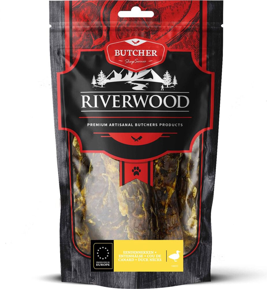 Riverwood Butcher Shop Series Eendennekken - Hondensnack - 200 Gram - eend