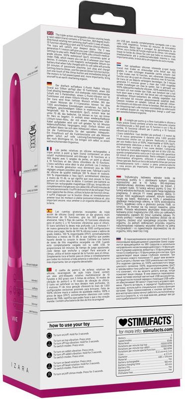 VIVE By Shots - Izara - Rotating Beads Rabbit Vibrator - Pink