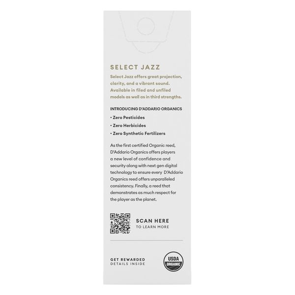 DAddario Woodwinds Organic Sel. Jazz Filed TEN 2H