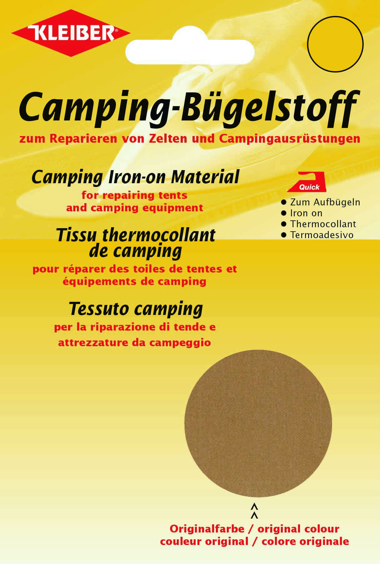 Kleiber Camping-Bügelstoff aus Original-Zeltstoff Sand