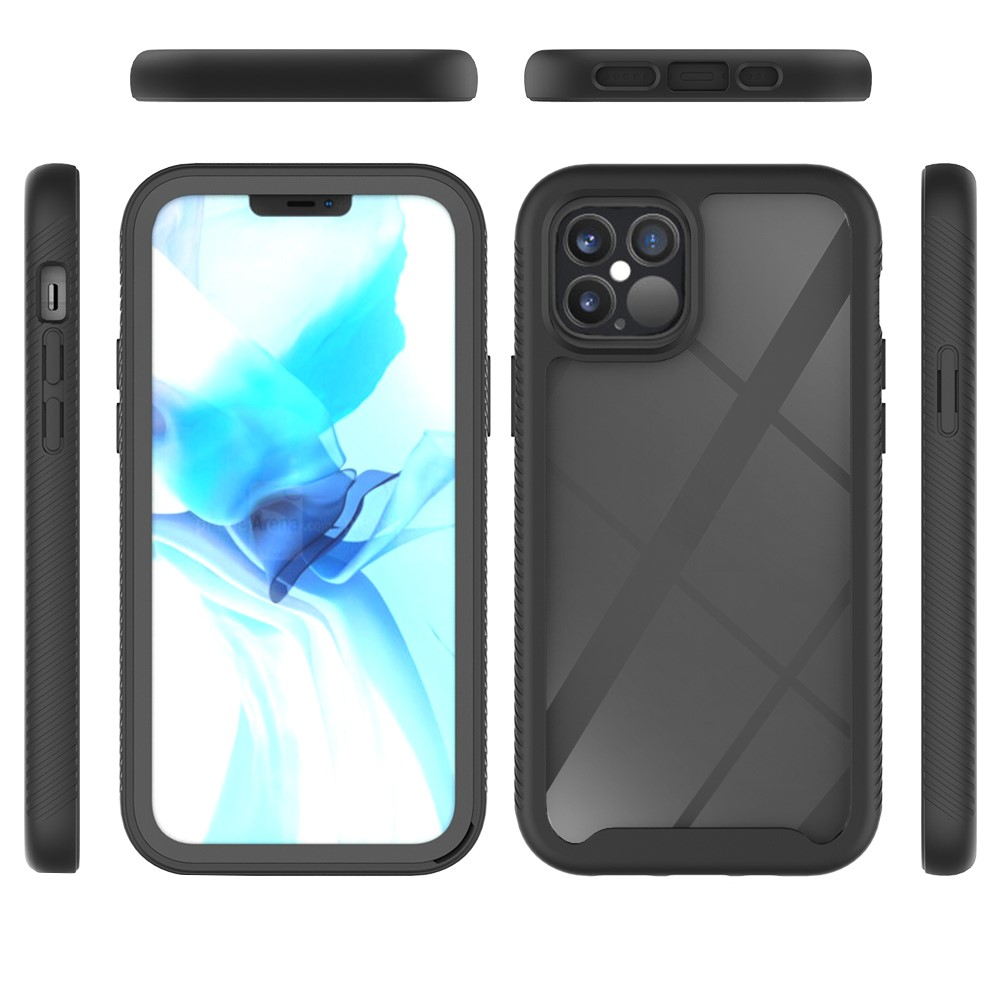 iPhone 12 Pro / iPhone 12 Hybrid 2in1 Hülle Shock Proof   Acryl Rückseite - Schwarz