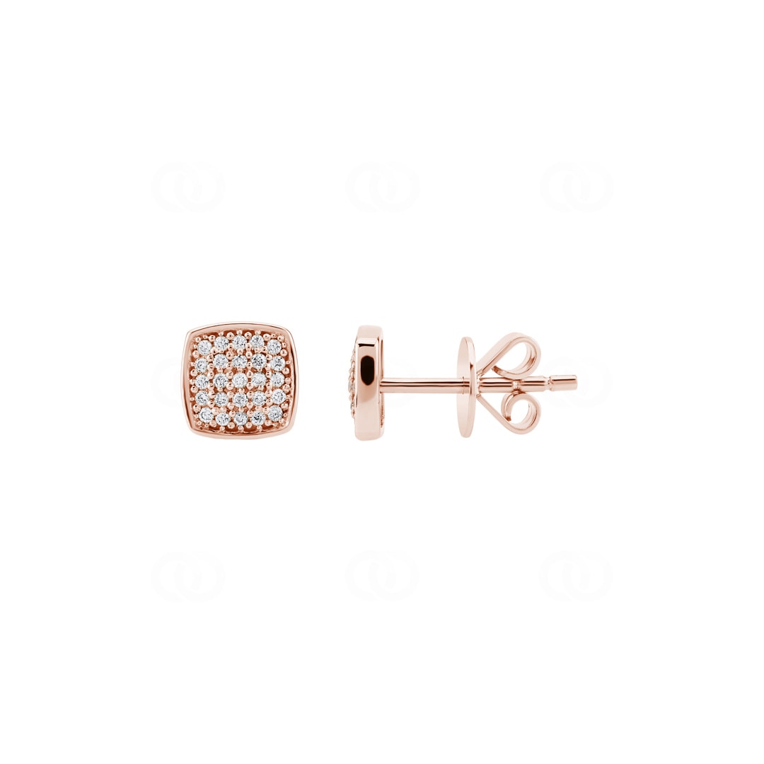 Ohrstecker 750/18 K Roségold mit Diamanten 0.11 ct H/si