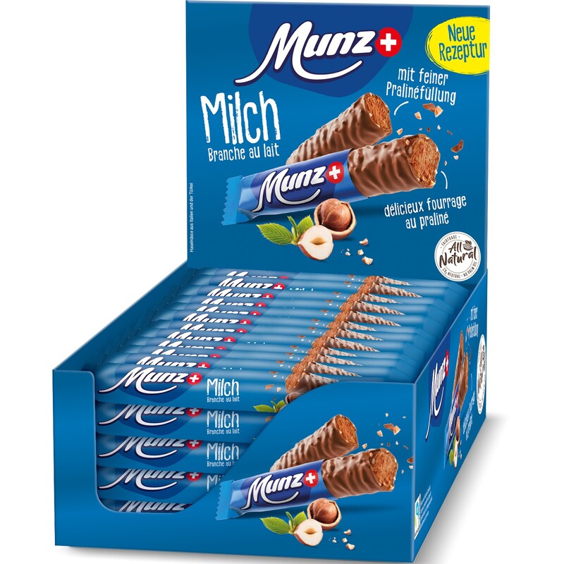 Munz Schokoladenriegel Milch, 46 g, 40 Stück