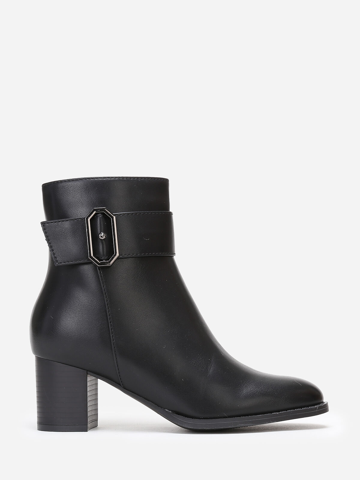Bottines à talon et détail métallique- Noir