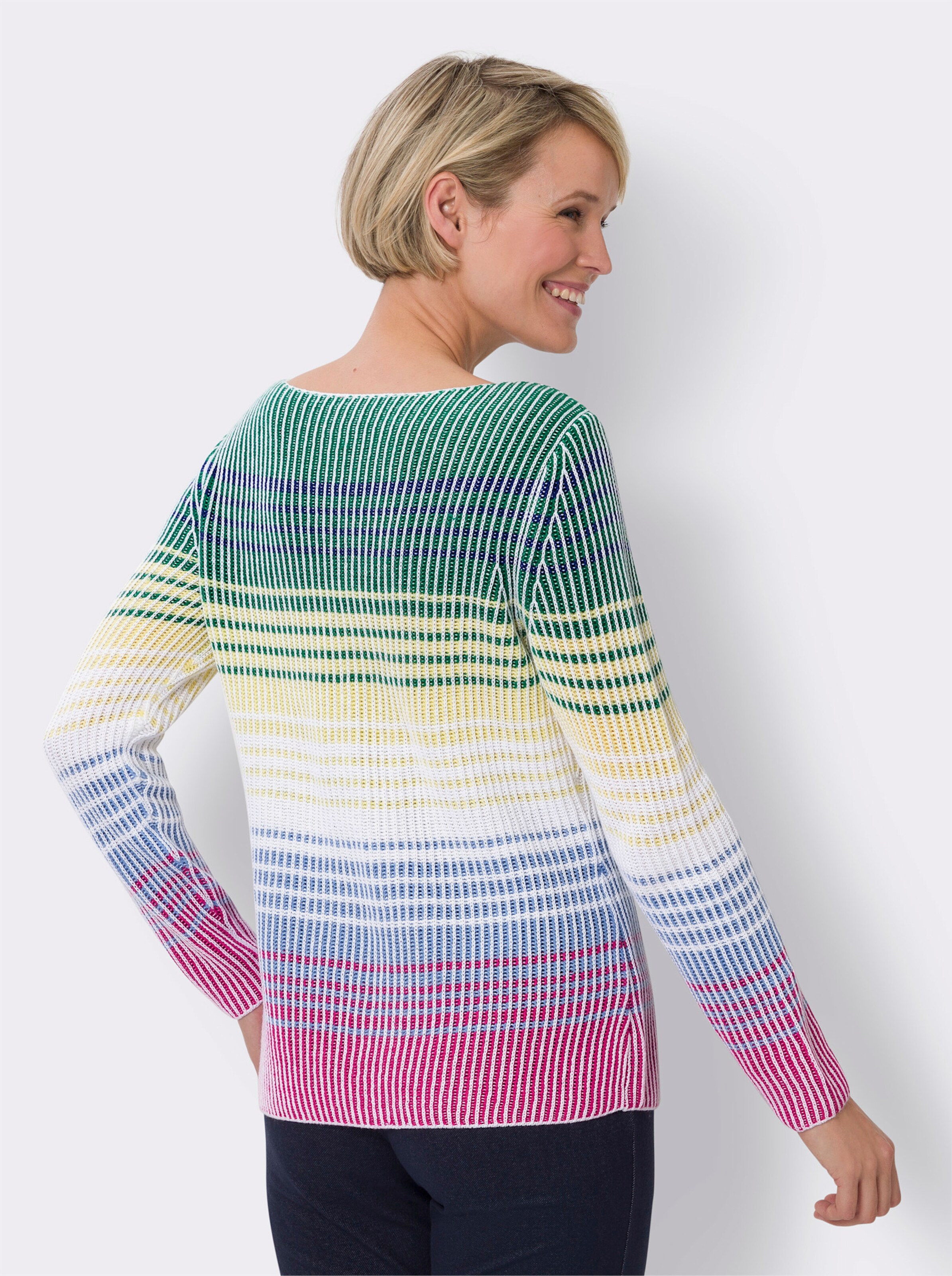 Langarm-Pullover aus Rippenstrick