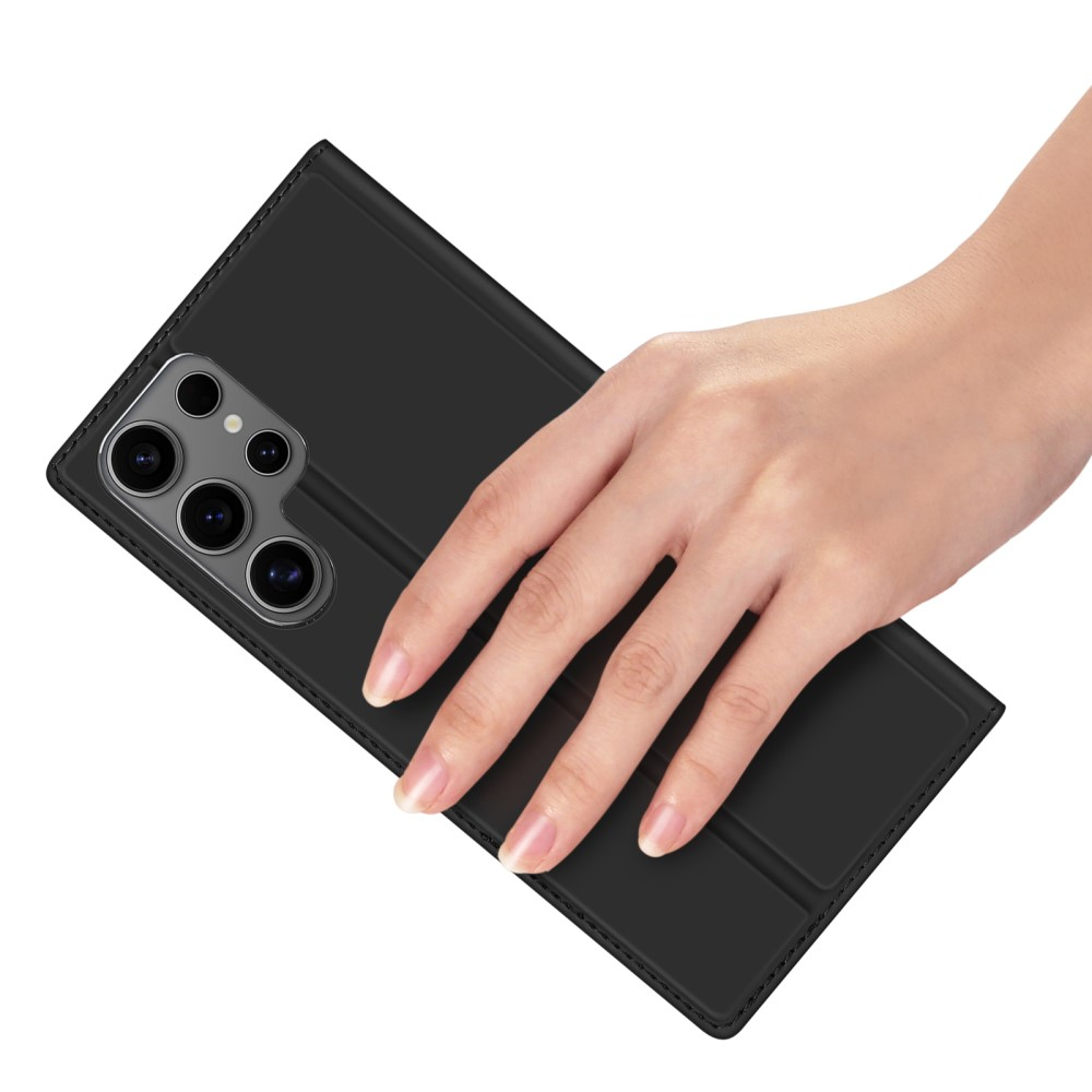 Samsung Galaxy S25 Ultra Flip Wallet Cover Leder Tasche - Schwarz