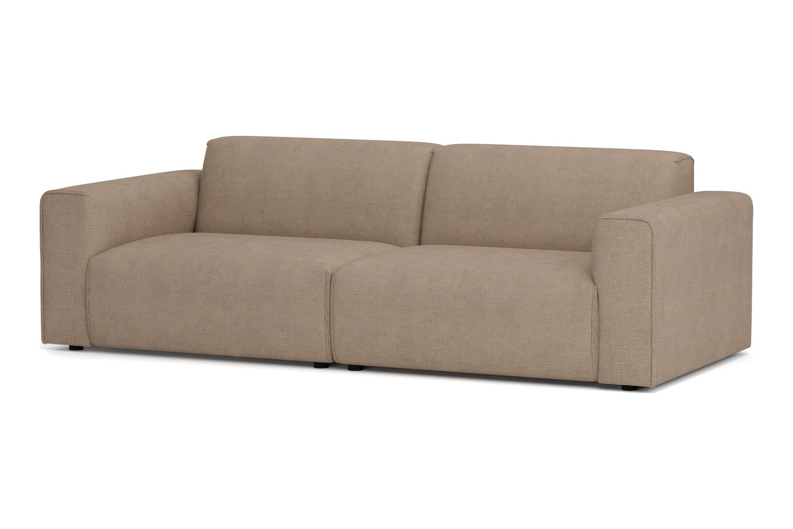 Monaco Lux 3-seter sofa Tekstil Fjord 4 Antilope med sorte ben. Lux komfort.