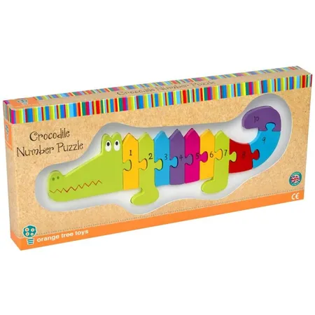 Orange Tree Toys Holzspielzeug Zahlenpuzzle Krokodil