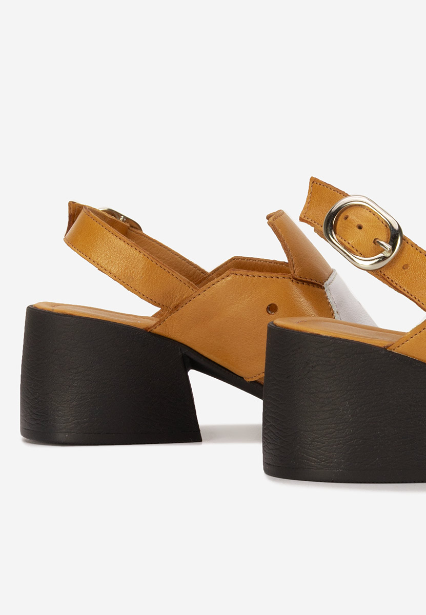 Sandales en cuir naturel multicolores Elvirea