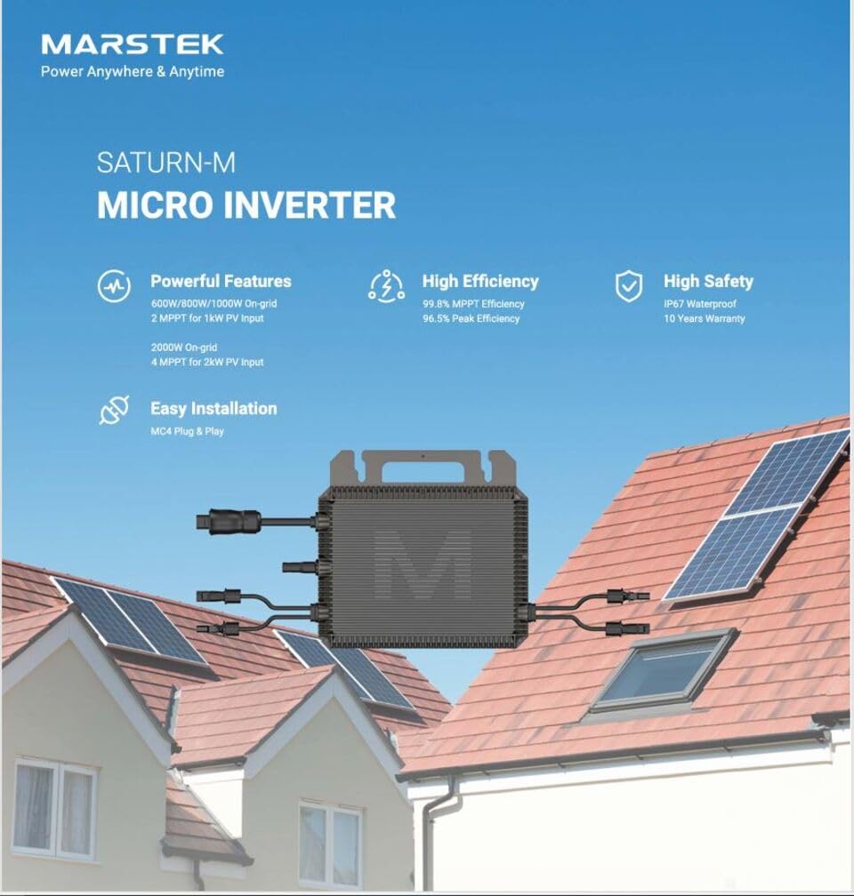 Marstek B2500-D Balkonkraftwerkspeicher Set, 2,24 kWh Speicher, M2-800 Wechselrichter, 5m Kabel, Schwarz
