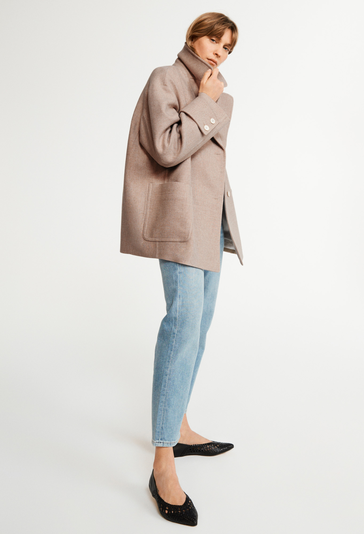 Caban oversized en laine