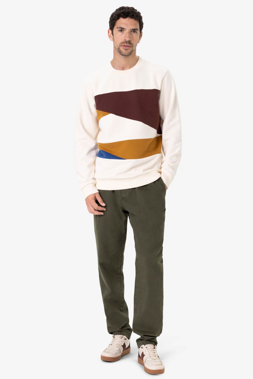 Witte colourblock sweater
