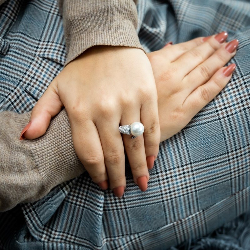 Bague Femme Perle Strass DAPHNEE