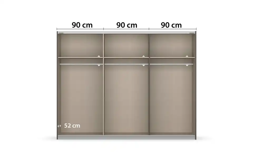Schwebetürenschrank Mosbach 3 Stück 271 cm