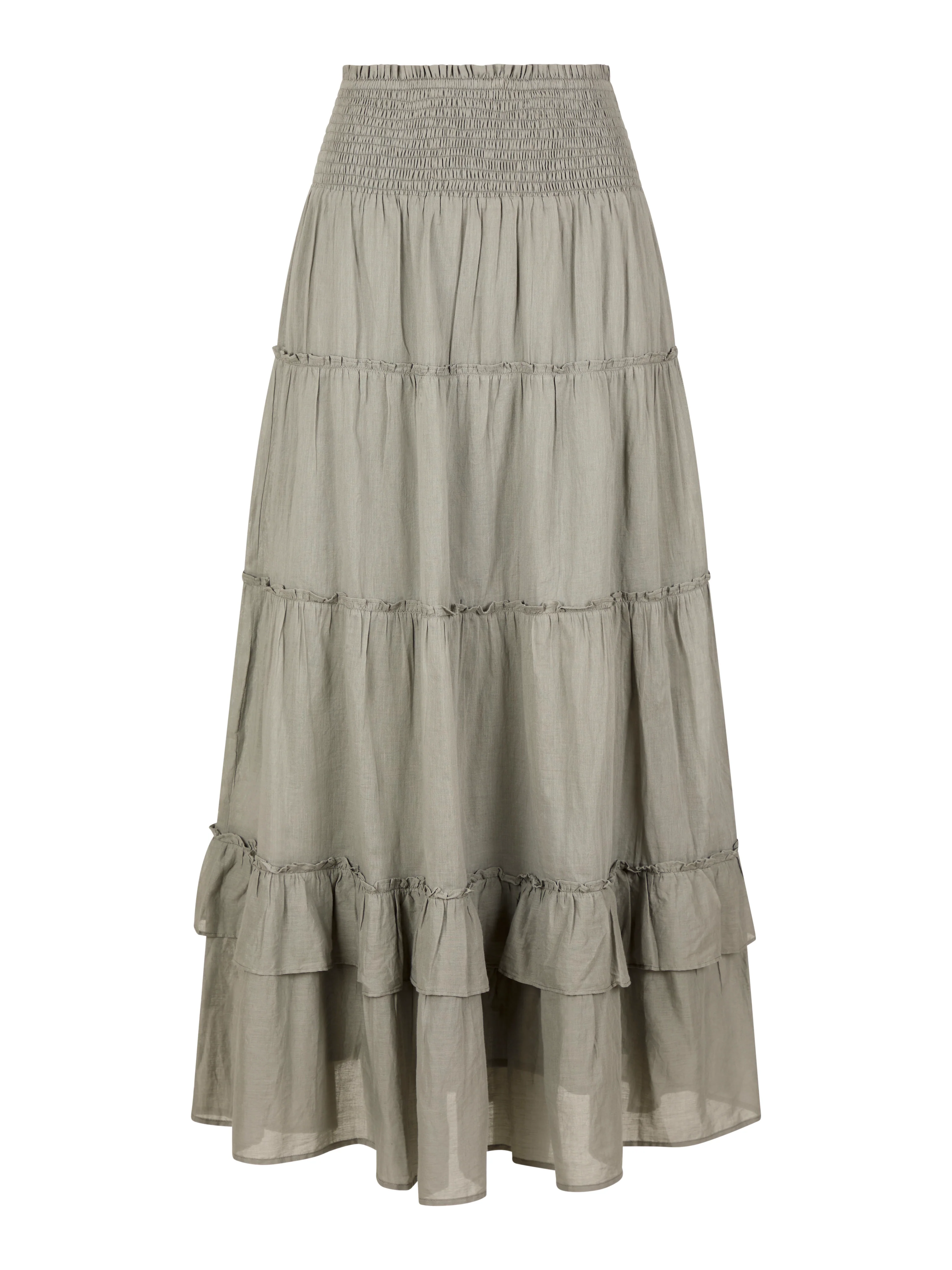 Bahne Studio  Margot Voile lang nederdel - Smoke Green