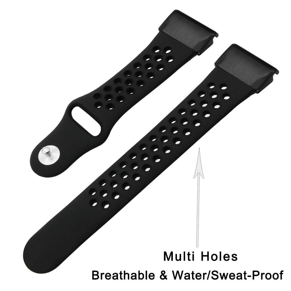 (Gr. L) Garmin Fenix 6 / 6 Pro / 5 / 5 Plus / Forerunner 935 Ersatz Silikon Armband All Black (Gelenkumfang 172-247mm) - Schwarz