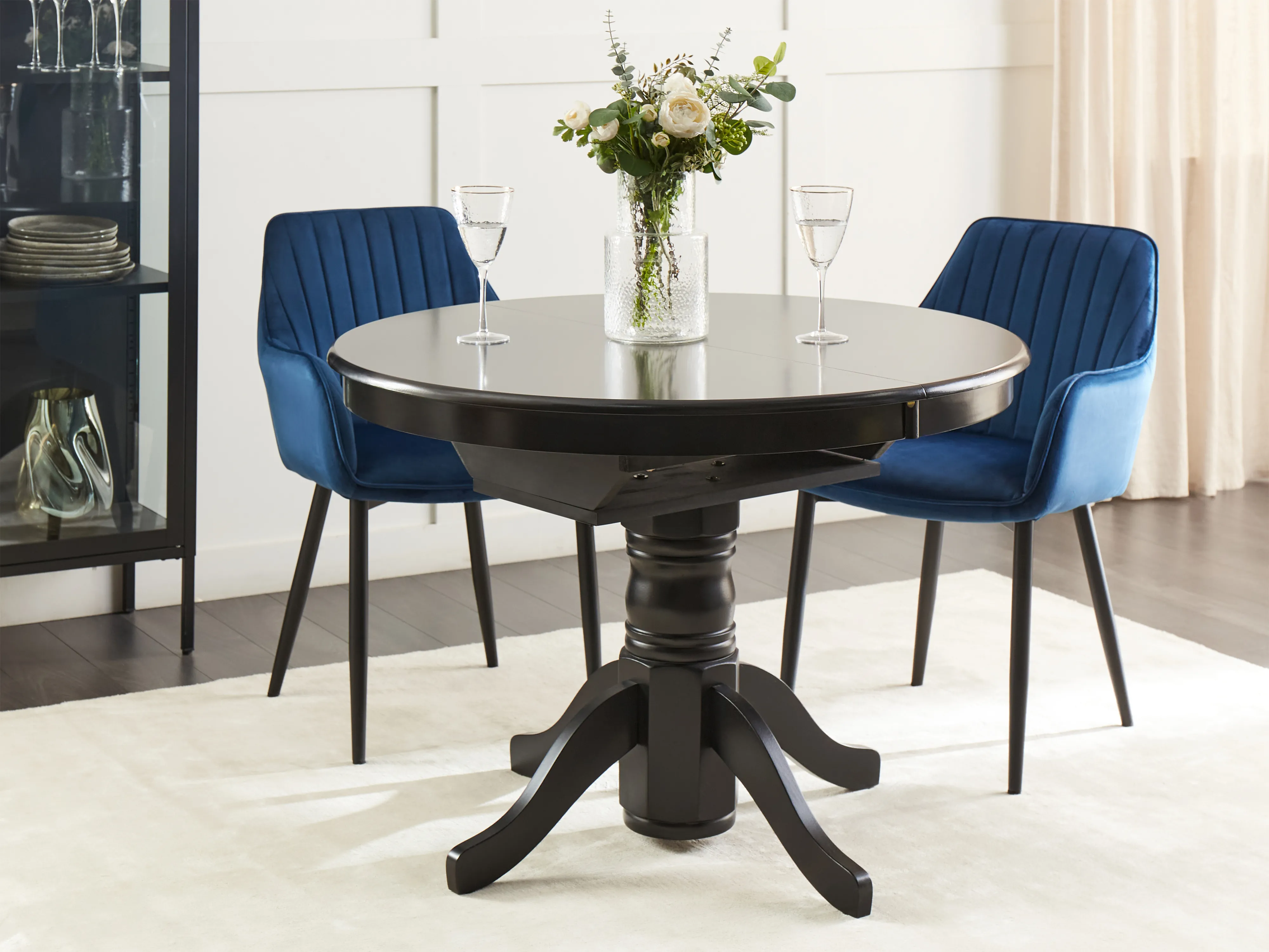 Eettafel uitschuifbaar AKRON Zwart 106 cm 106/150 cm