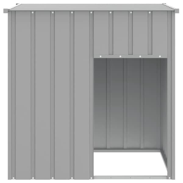 vidaXL Hundehus med tak lysegrå 110x103x109 cm galvanisert stål