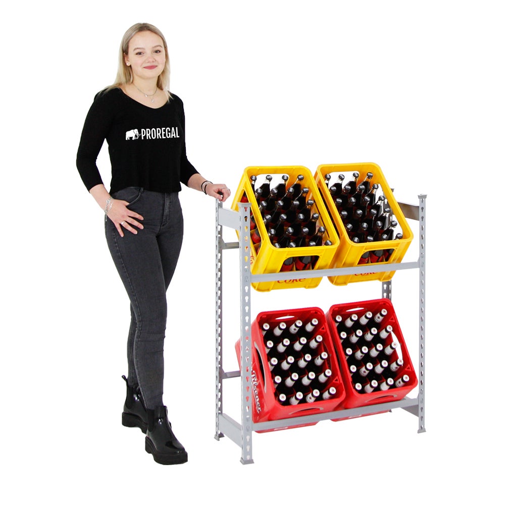 PROREGAL Drankkratplank, Kameel, HxBxD 100 x 80 x 30 cm, Grijs