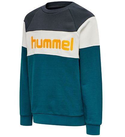 Hummel Sweatshirt - HMLClaes - Türkis/Schwarz