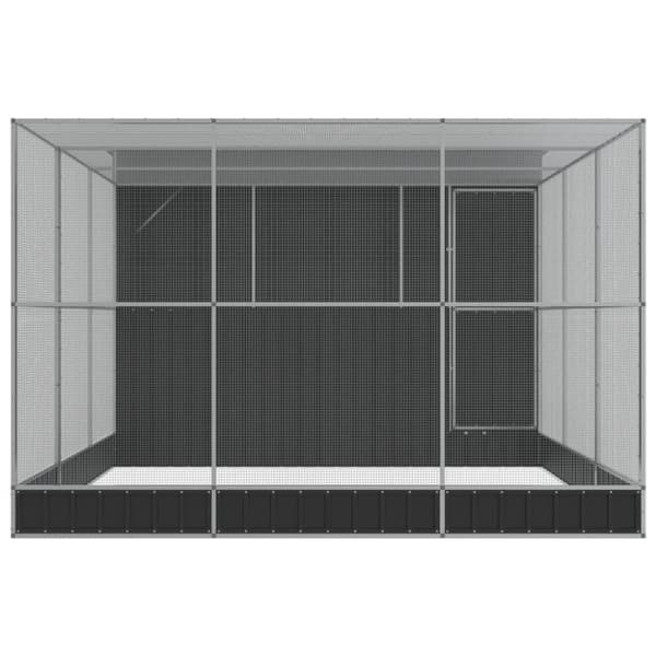 vidaXL Voliere med forlengelse sølv 497x303x216 cm stål