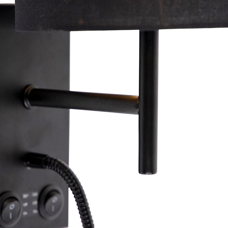 Moderne wandlamp zwart met katoenen kap - Stacca
