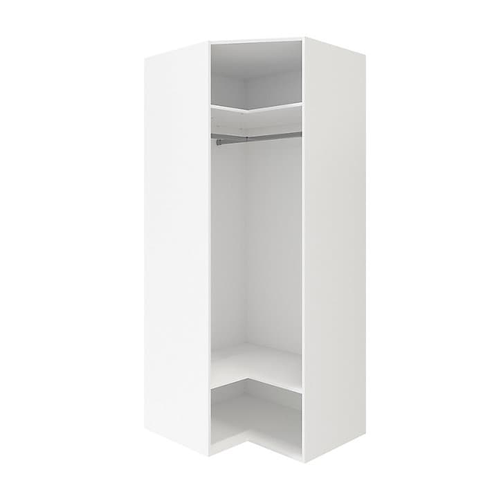 Armoire penderie d'angle blanche avec porte battante miroir GoodHome Atomia H. 225 x L. 100 x P. 89 cm