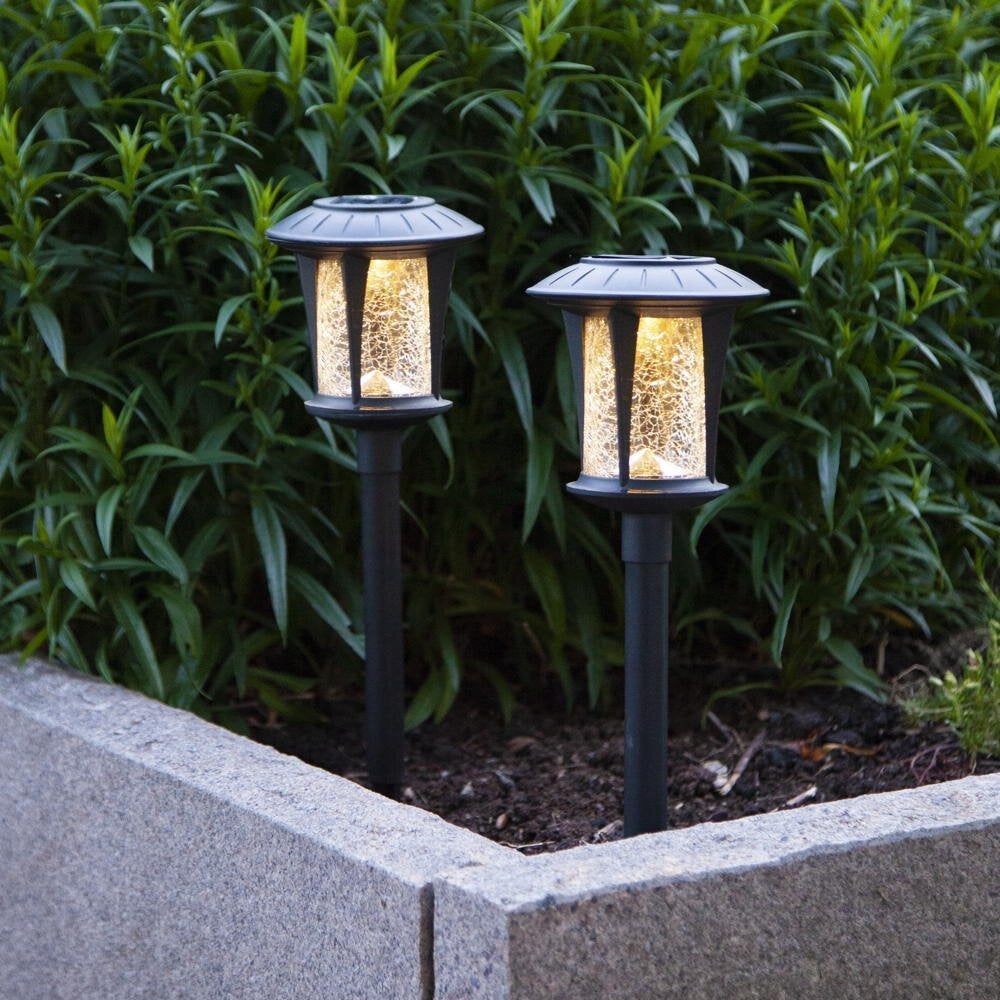 Monaco LED-zonnepadverlichting in zwart, 2 x 0,03W met schemersensor