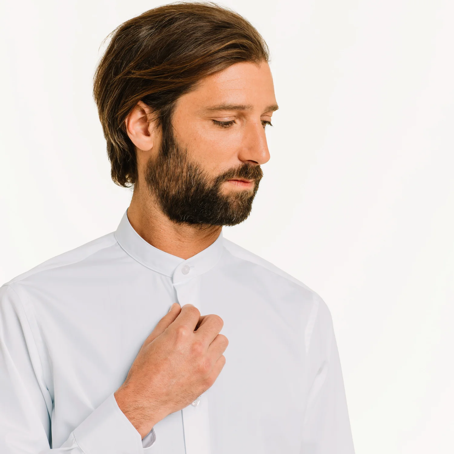 White double-twisted poplin shirt