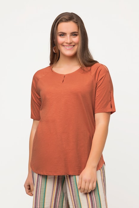T-Shirt, Cut-Out, Rundhals, Halbarm, Biobaumwolle