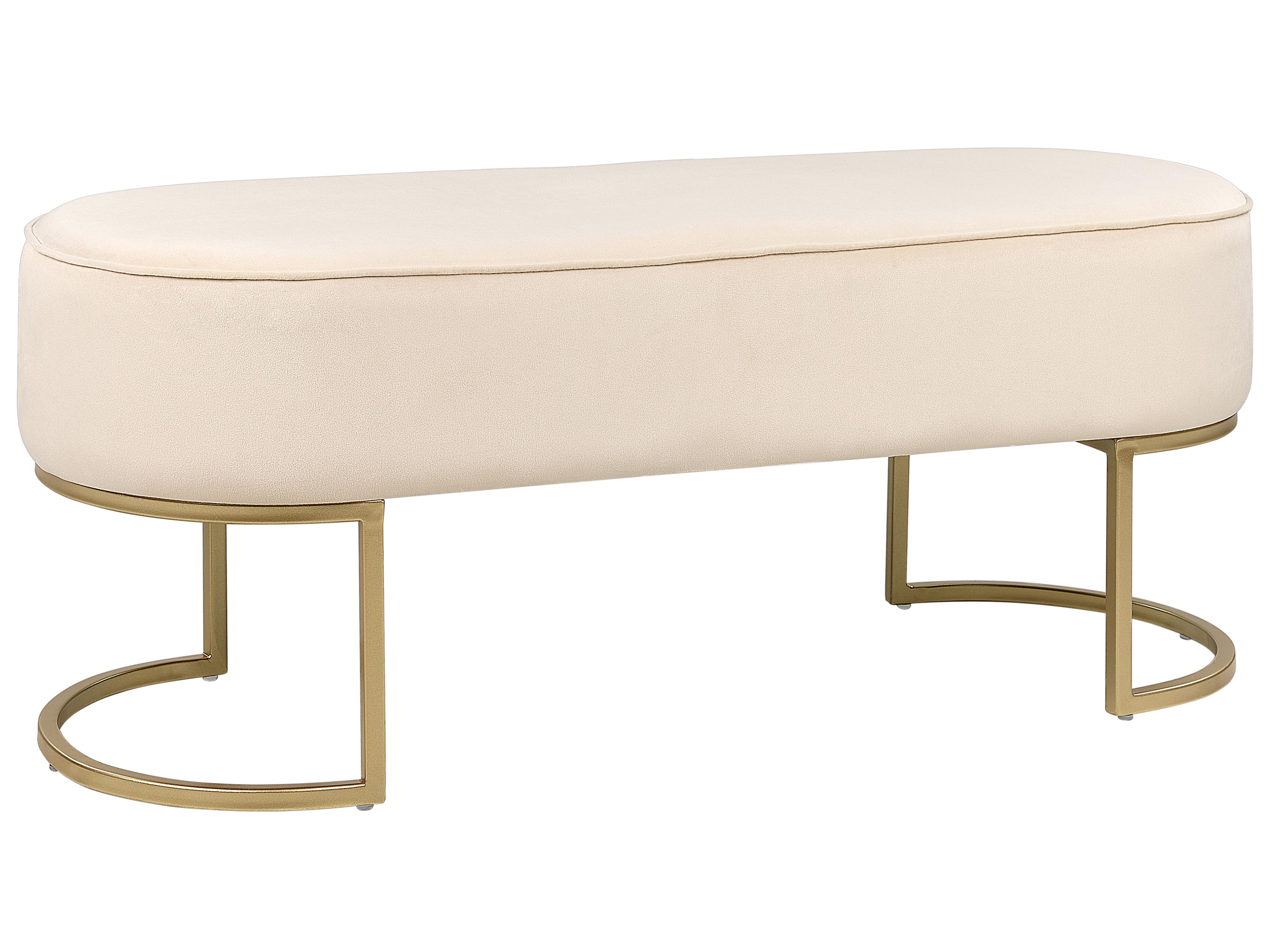 Bankje MILRY Fluweel Lichtbeige