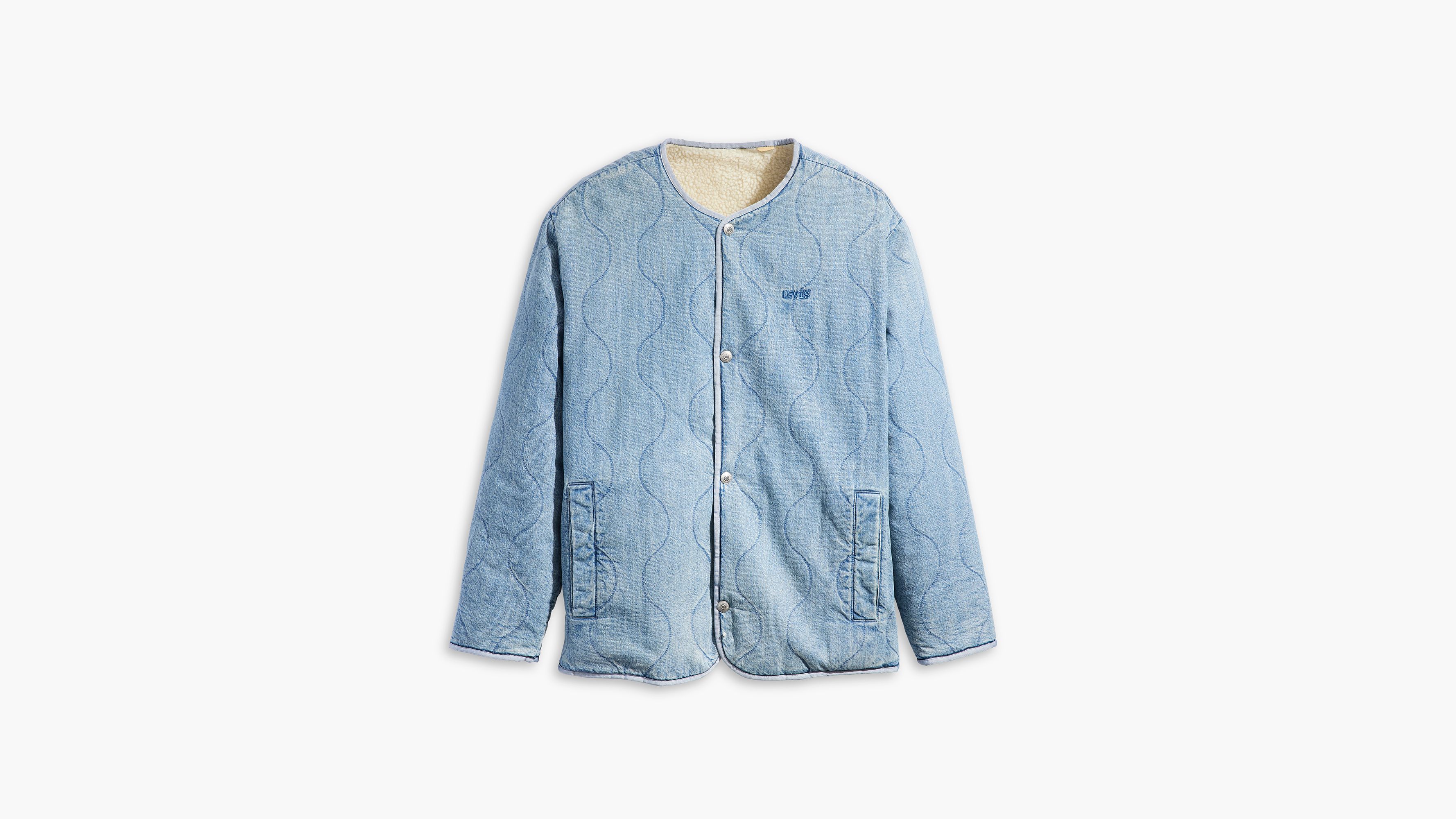Veste cardigan doublée réversible Abbotts - Funny Faces - Bleu