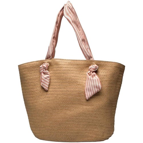 Pieces - PCVILLA BASKET SCARF SHOPPER Beige