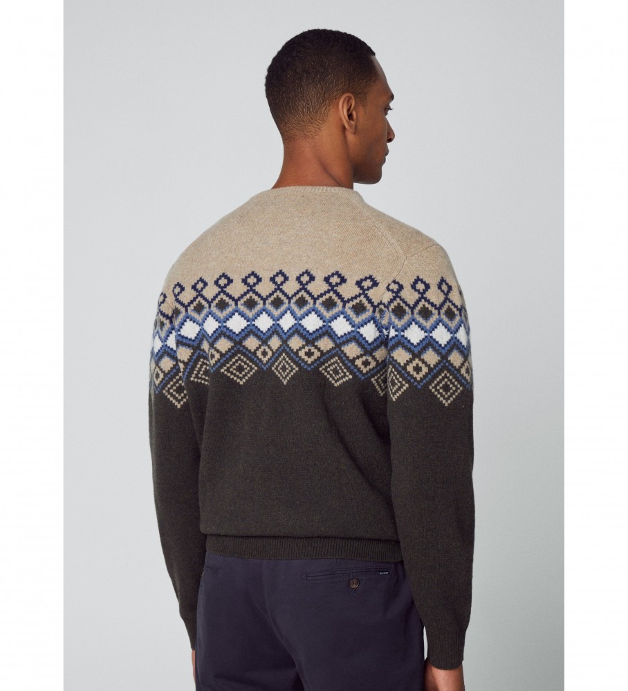 Hackett Jersey Fairisle cinza