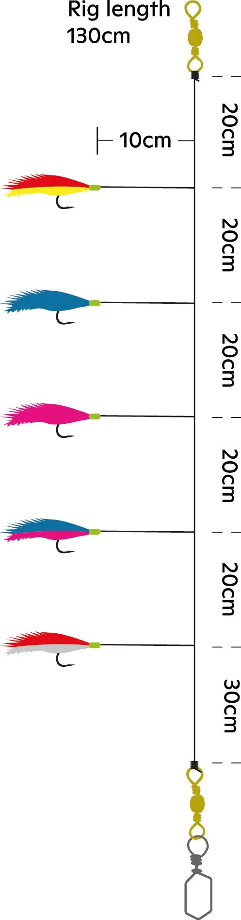 Kinetic Sabiki Rooster Tail #2/0