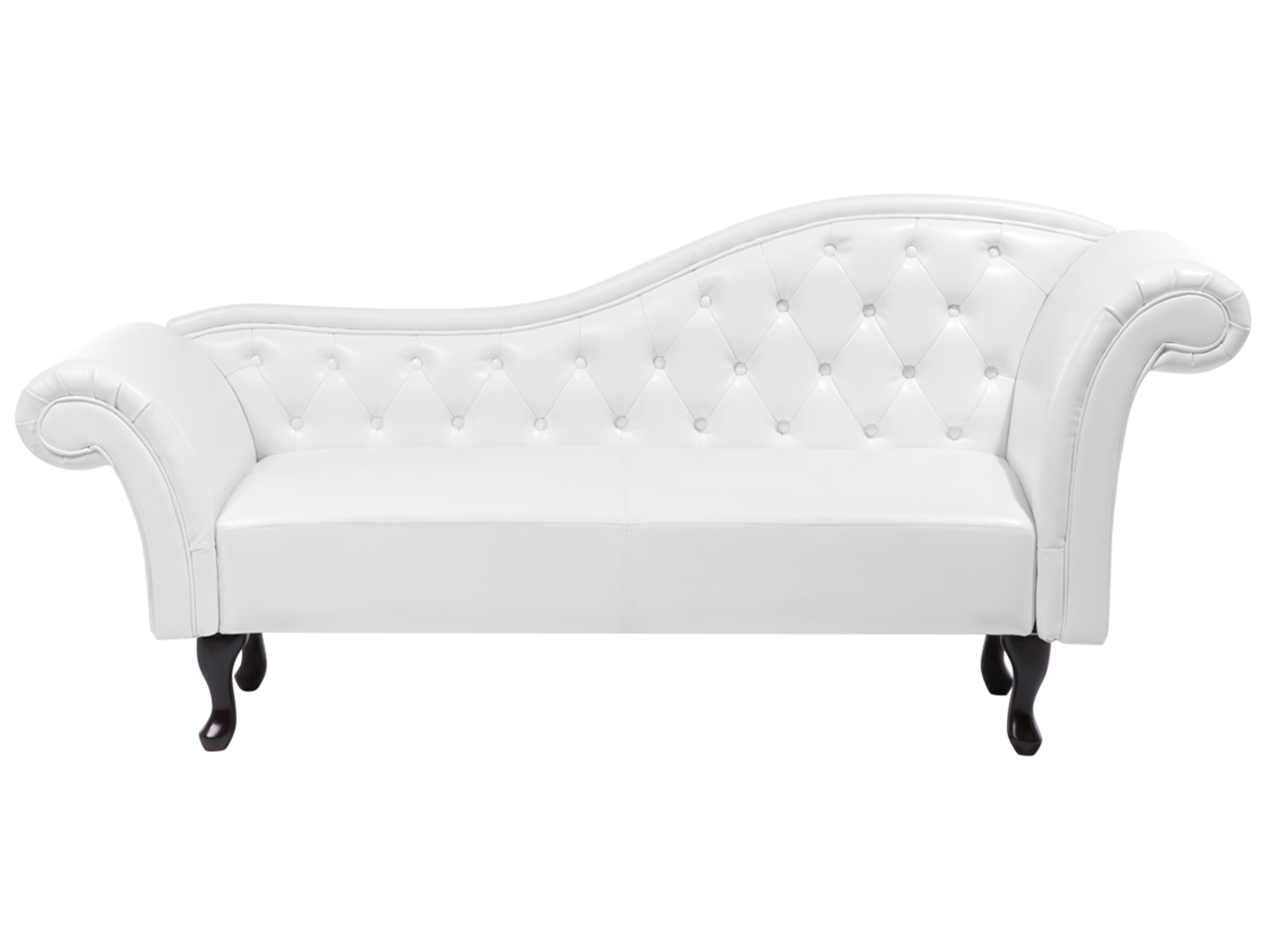 Rechtszijdige chaise longue LATTES Kunstleer Wit