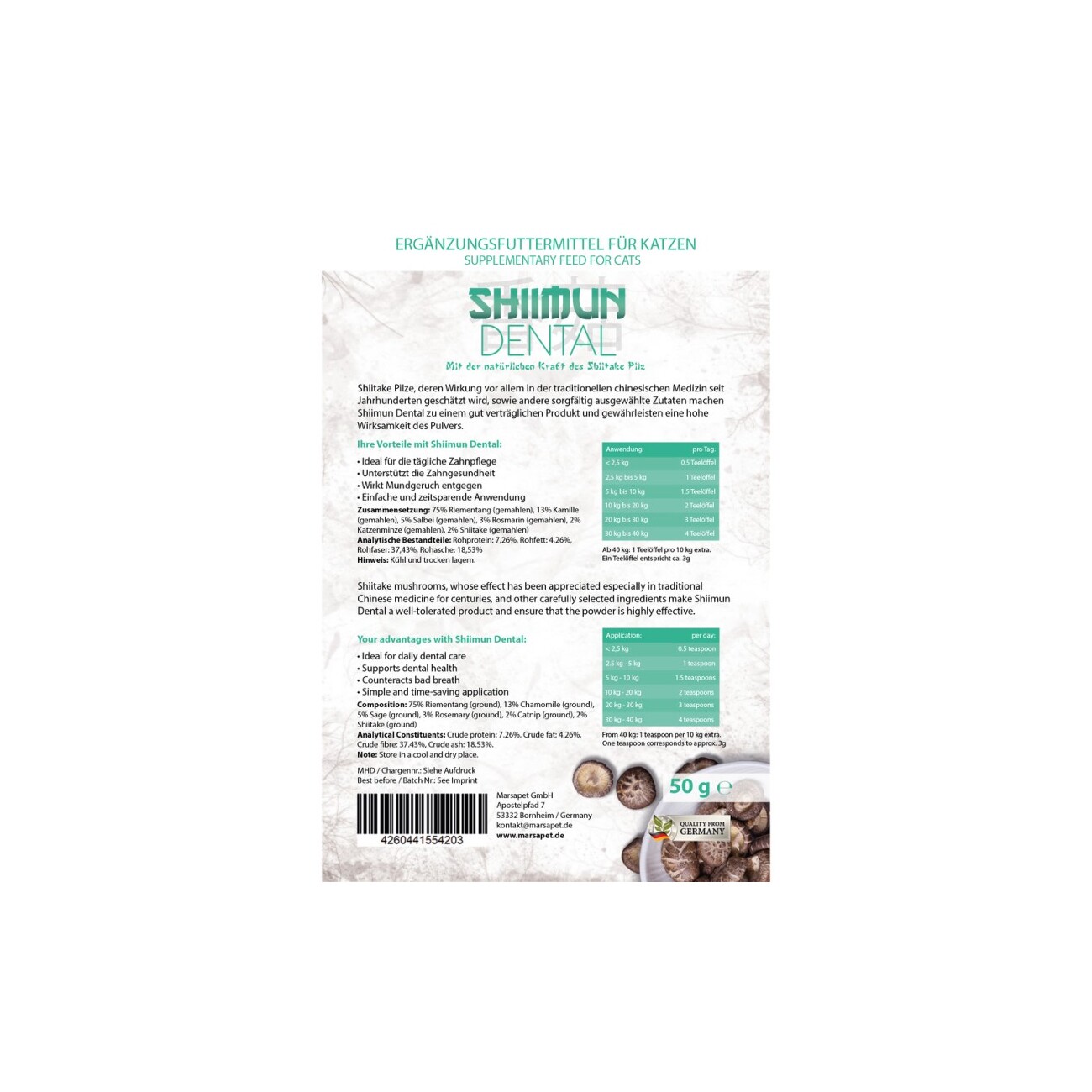 Marsapet Shiimun Dental Pulver - 50g