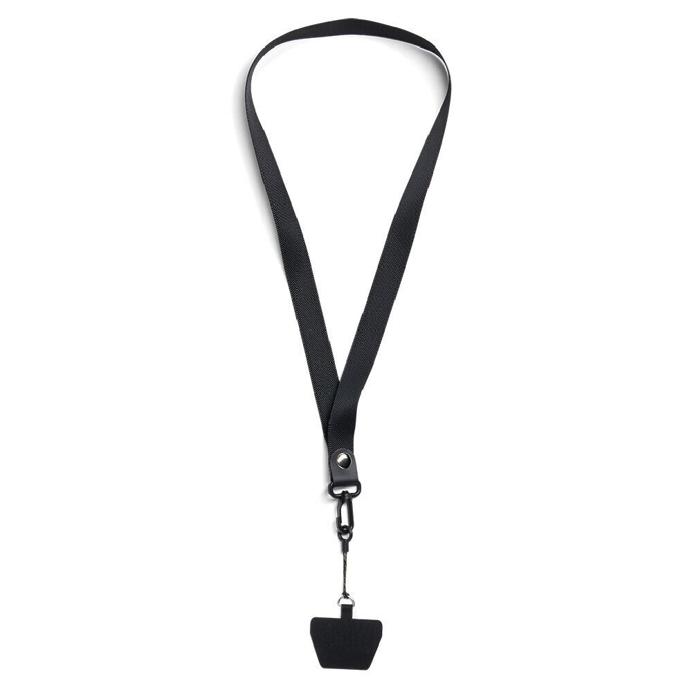 Chaîne de téléphone en tissu noir L96cm