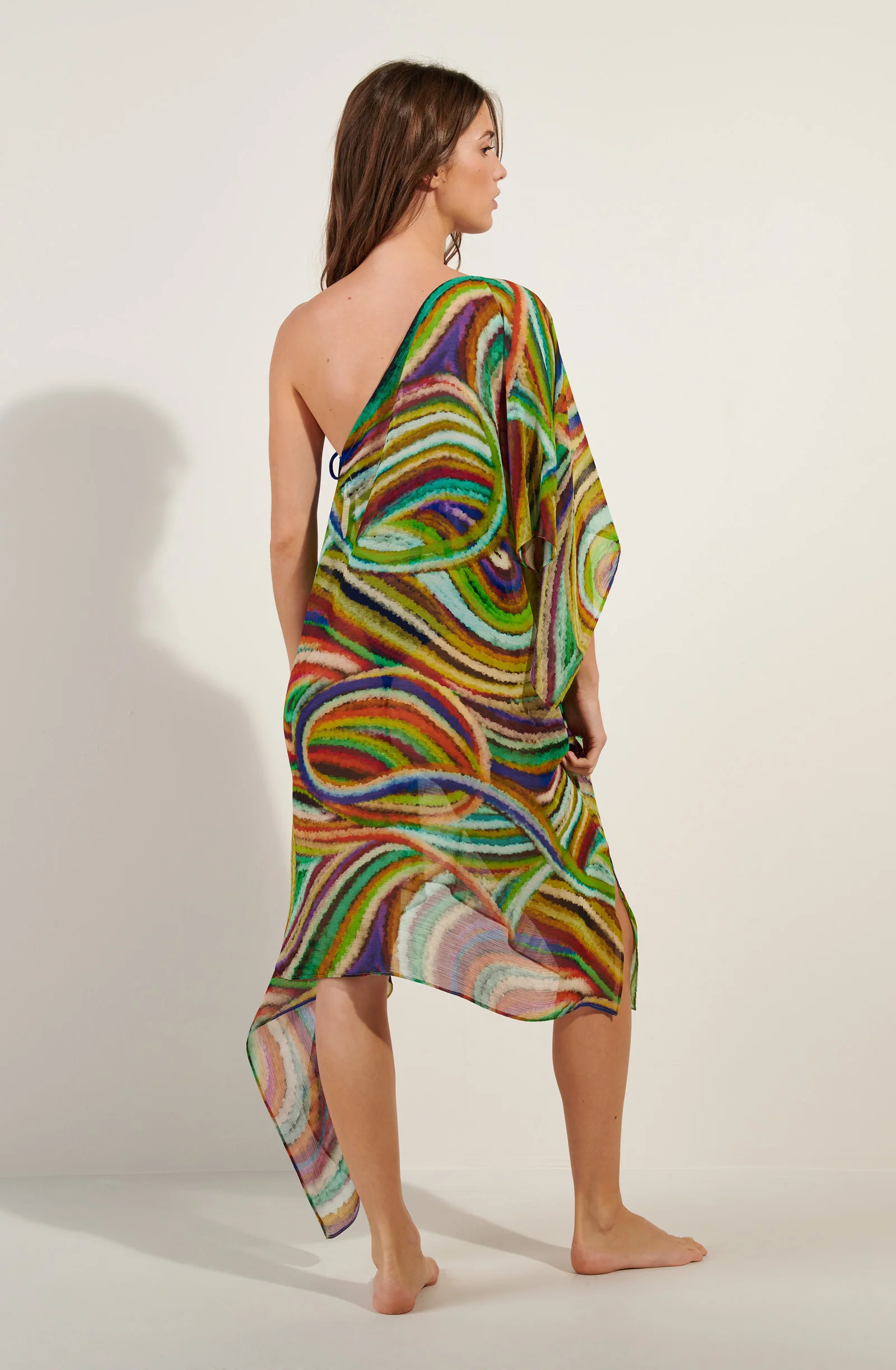 lizon Robe-poncho asymétrique imprimé MULTICOLORE Voile multicolore