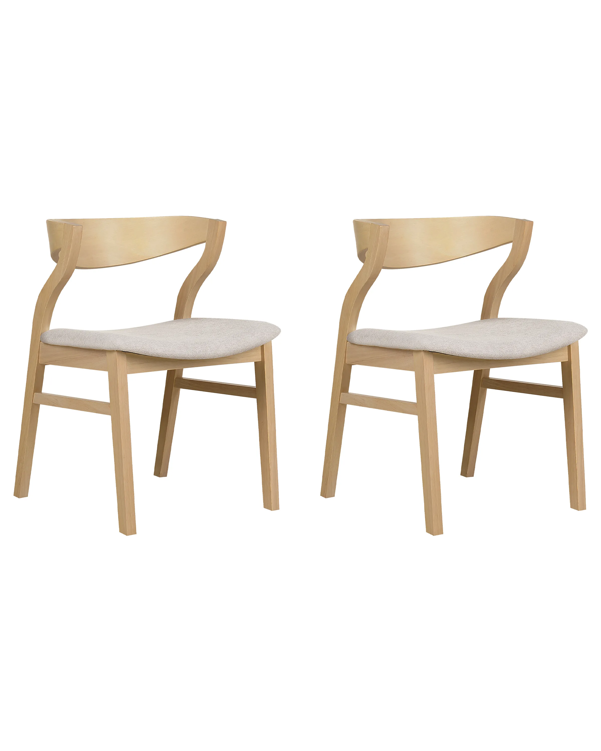 Set van 2 eetkamerstoelen MAROA Hout Beige