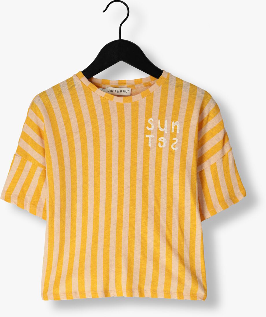 Sproet & Sprout gele sproet & sprout t-shirt t-shirt linen stripe sunset