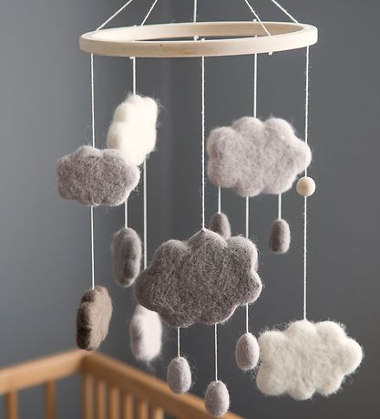 Sebra Baby-Mobiles - Filz - Graue Wolken