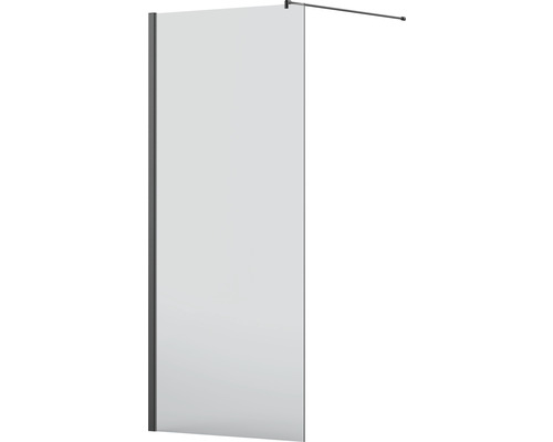 Jungborn Walk In SETTE 80 cm, profielkleur zwart, helder glas met vuilafstotende glascoating