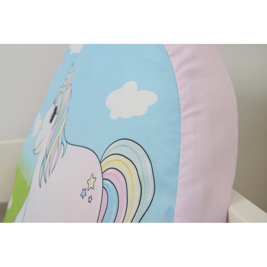 TICAA Kinder Rundkissen-Set Einhorn Rainbow Mehrfarbig